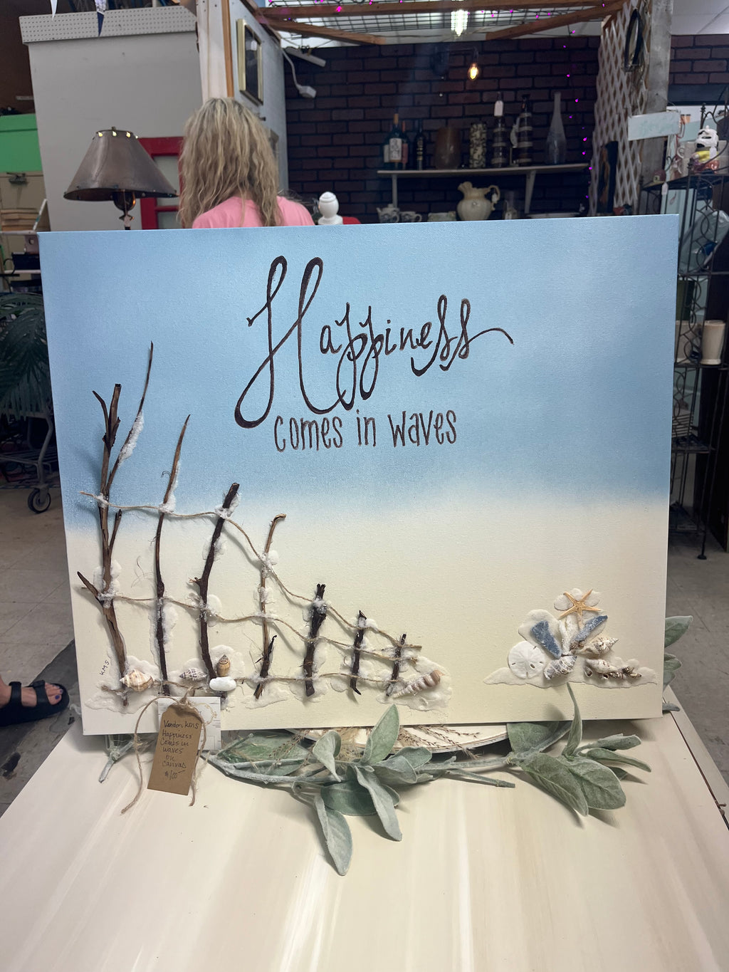 Happiness Comes in Waves on canvas