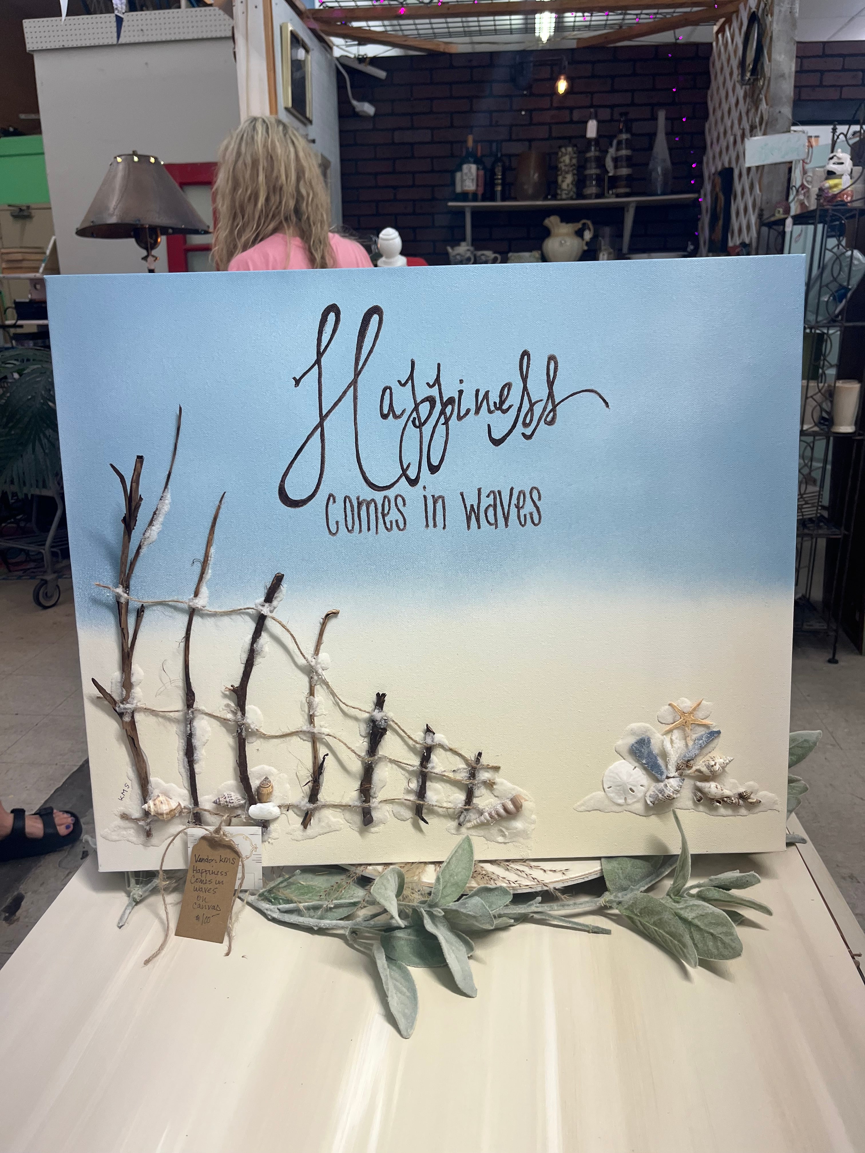 Happiness Comes in Waves on canvas
