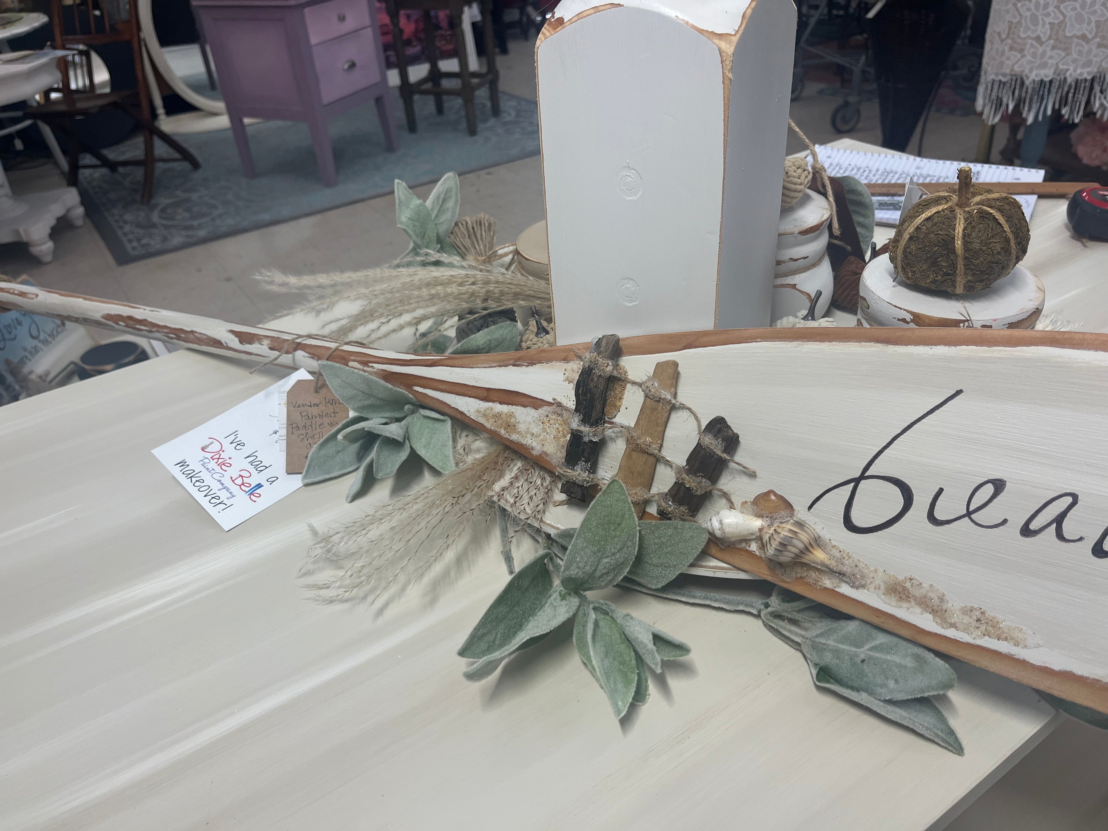 Oar - Painted and decorated w/ Coastal Vibe