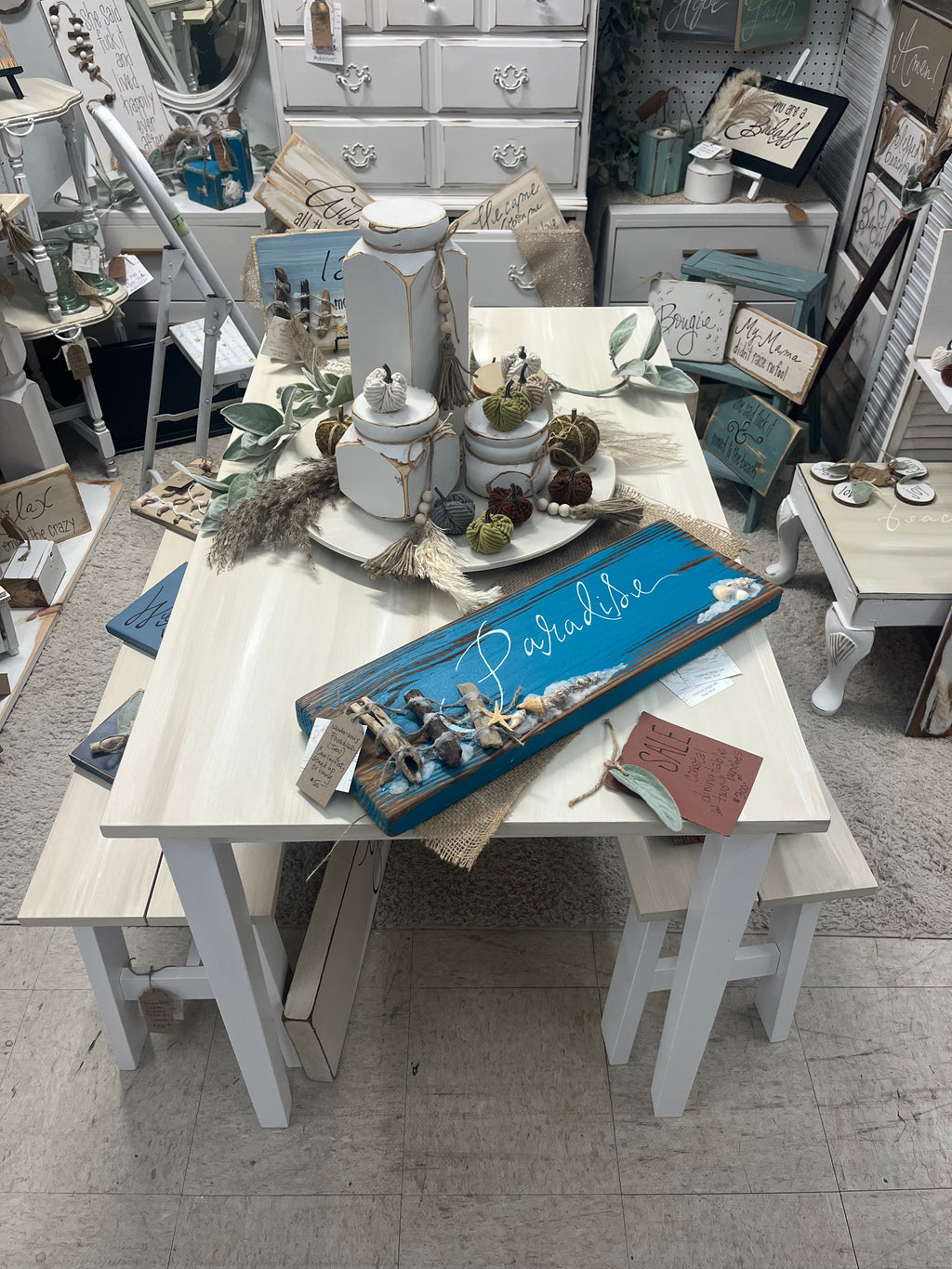 Paradise Tablescape / Sign / Block