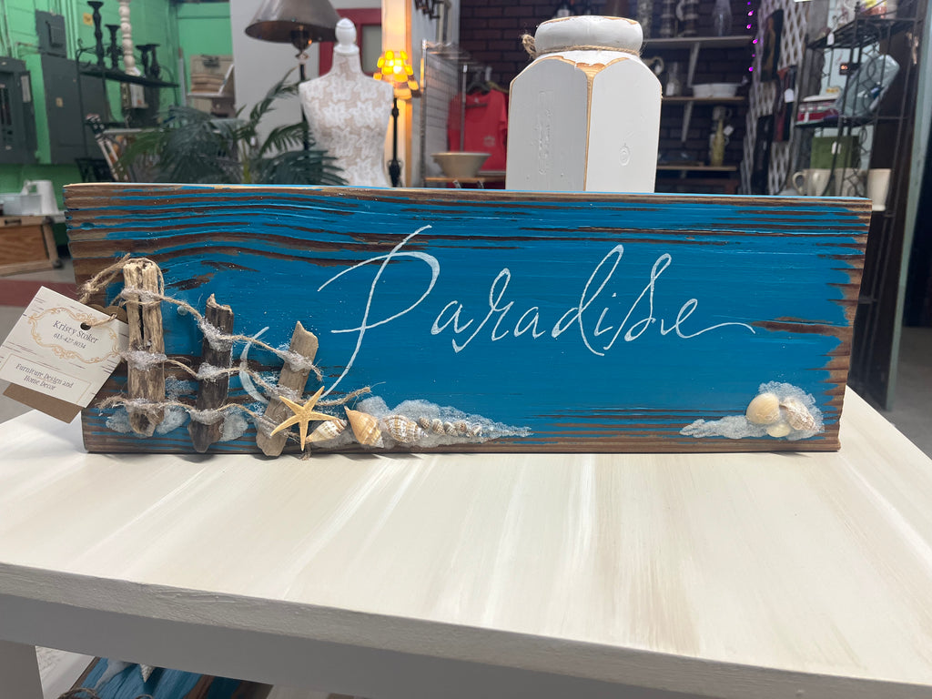 Paradise Tablescape / Sign / Block