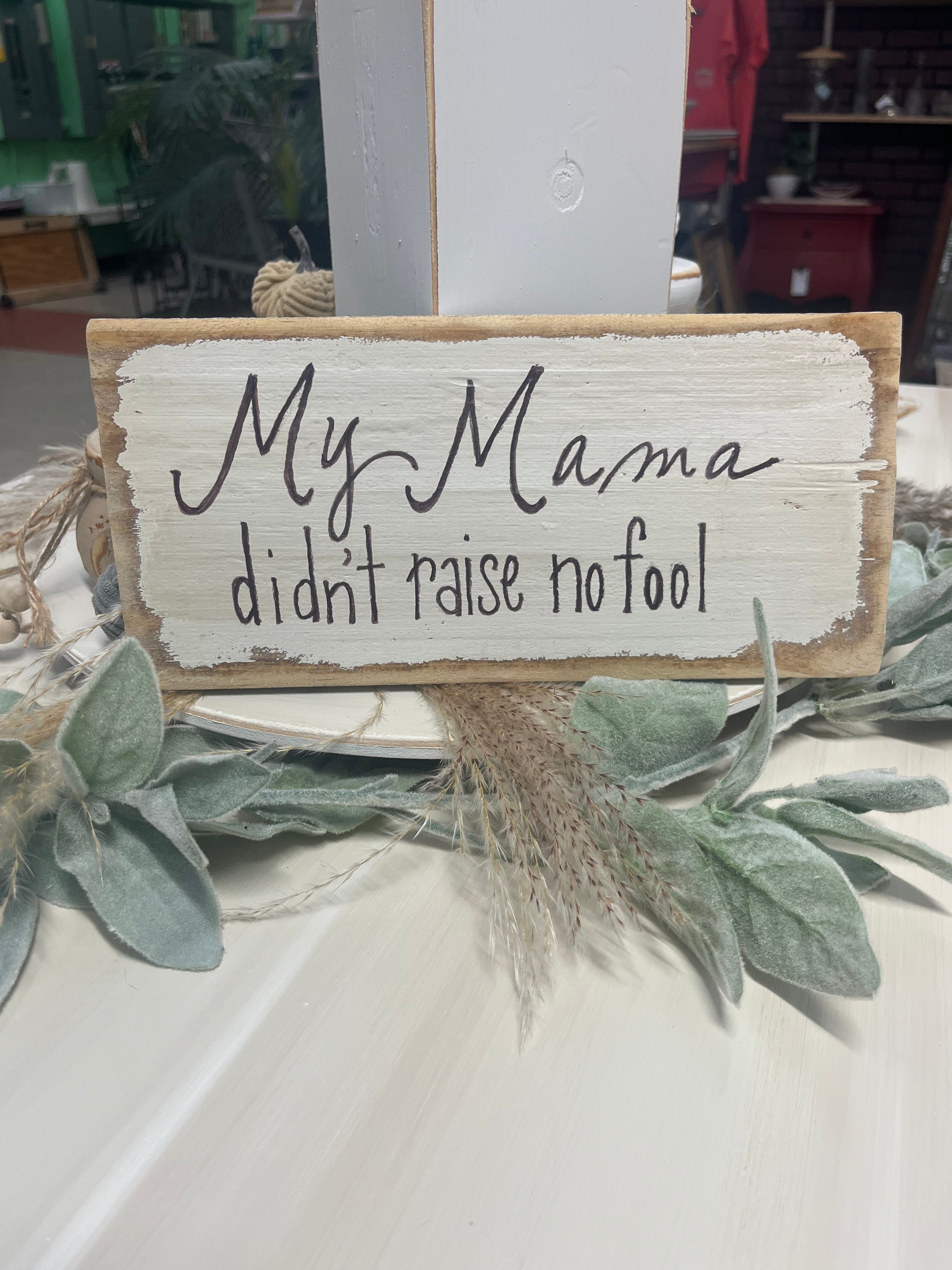 My Mama Didn’t Raise No Fool Sign